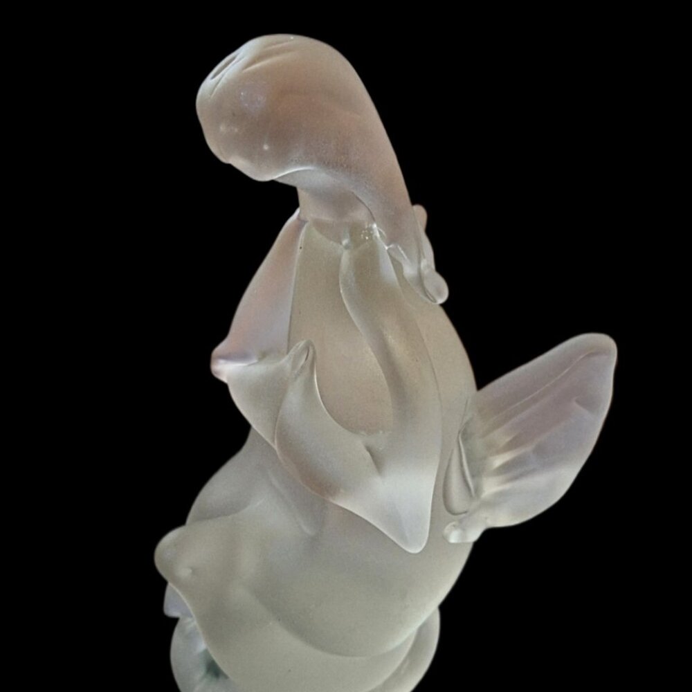 Art Deco Satin Glass Figurine Madonna & Child Stef Uiterwaal For Leerdam Glass